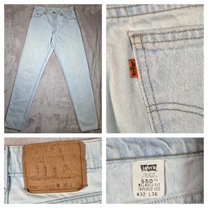 Vintage 1990s Levi’s 550 Orange Tab Relaxed Tapered Jeans 32x36